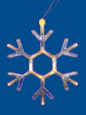 Фигура светодиодная «Снежинка» на бат. 3AAA (не в/к) 18х19см подвесная 12 светодиодов тепл. белый свет провод прозр. TM Uniel