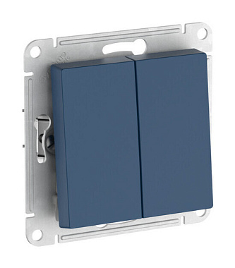 Переключатель 2 СП 10АХ сх.6/2 механизм безвинт. зажим SE AtlasDesign аквамарин
