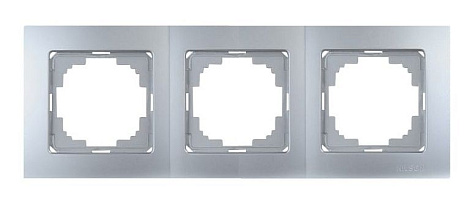 Рамка 3-постовая Nilson Touran Metallic серебро
