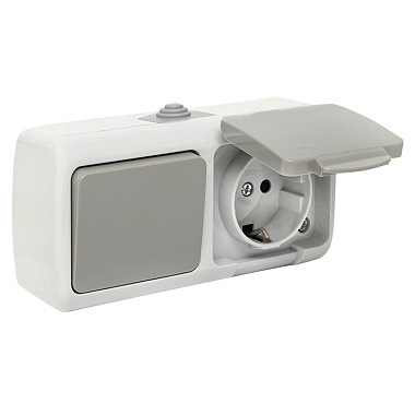 Блок ОП (1кл. + 1роз.с з/к) IP54 EKF Мурманск серый