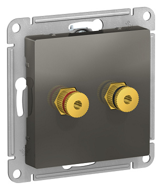 Розетка 1 СП аудио двойная механизм SE AtlasDesign сталь