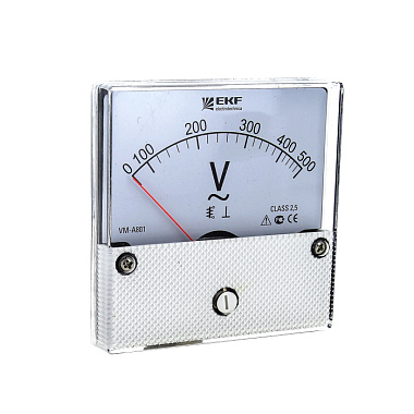 Вольтметр аналоговый 500В (80х80) круглый вырез прямое подкл. VMA-801 EKF PROxima