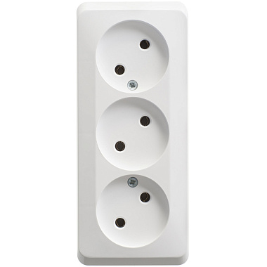 Розетка 3 ОП 16А SE Этюд белый