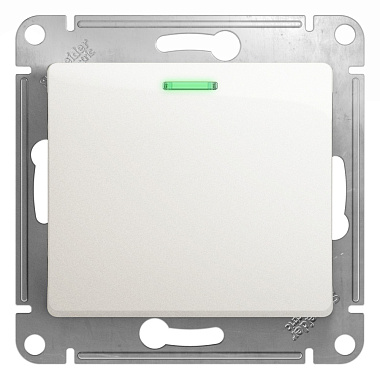 Переключатель 1 СП 10АХ с подсв. сх.6а механизм SE Glossa перламутр