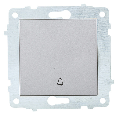 Кнопка звонка 1 СП 10А механизм Ovivo серебро