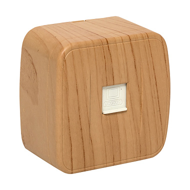 Розетка 1 ОП комп. RJ45 кат.5e EKF Минск светлое дерево