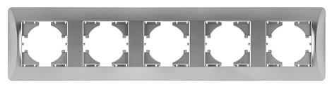 Рамка 5-постовая Gusi Electric Ugra серебро