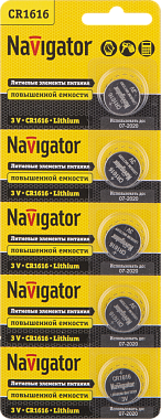 Элемент питания (типоразмер 1616) литиевый 5BL Navigator 94 779