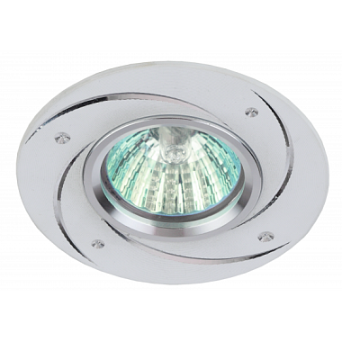 Светильник точечный MR16 12V/220V 50W литой алюминиевый белый ЭРА Б0049561