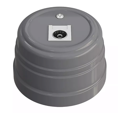 Розетка телевизионная TV (SAT) оконечная пластиковая МезонинЪ Усадьба серый