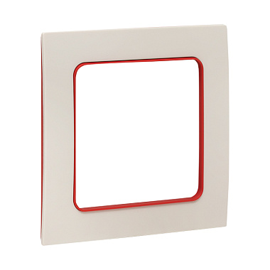 Рамка 1-постовая EKF Стокгольм белая c красной линией