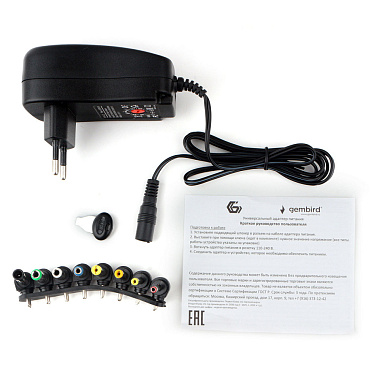 Блок питания 3-12В 30Вт порт USB, 8 штекеров универсальный Gembird