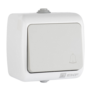 Кнопка звонка 1 ОП IP54 10А EKF Мурманск серый