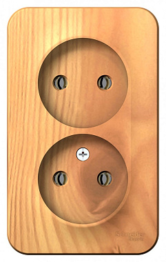 Розетка 2 ОП 16А (изол.пл.) SE Blanca ясень