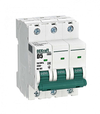 Автоматический выключатель 3P   5А (D) 6,0kA ВА103 DEKraft