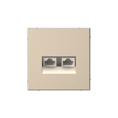 Розетка 1 СП комп. RJ45+RJ45 кат.5е механизм SE ArtGallery шампань