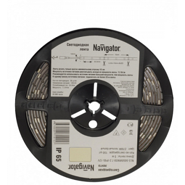 Лента светодиодная 14,4Вт IP65 12V теплый белый 3000К Navigator 71 427