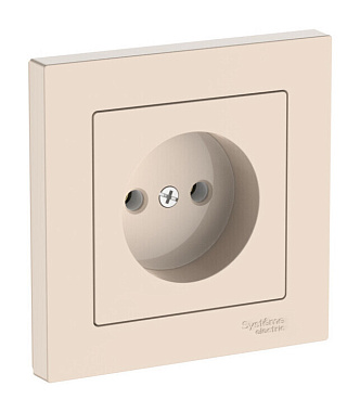 Розетка 1 СП 16А безвинт. зажим SE AtlasDesign бежевый