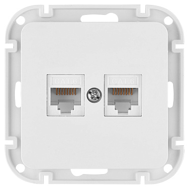 Розетка 1 СП комп. RJ45+RJ45 кат.5е механизм Bylectrica Astrum белый