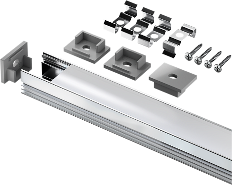 Профиль с рассеивателем и аксессуарами алюминий Navigator 95 327