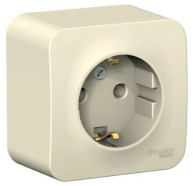 Розетка с заземлением 1 ОП 16А SE Blanca молочный