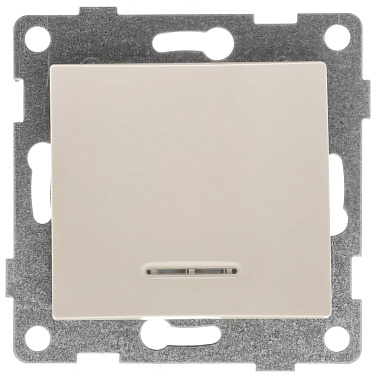 Выключатель 1 СП 10А с подсв. механизм Gusi Electric Bravo бежевый