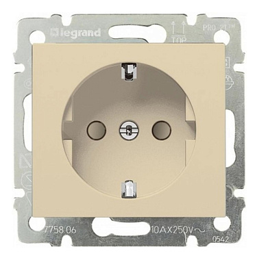 Евророзетка 1 СП 16А с з/шт механизм Legrand Valena слоновая кость