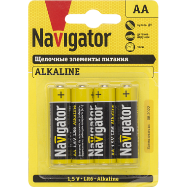 Элемент питания (AA) щелочной LR6 Alkaline 1,5V Navigator 61 463