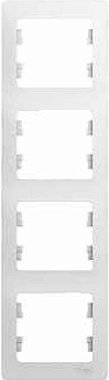 Рамка 4-постовая вертикальная SE Glossa белый