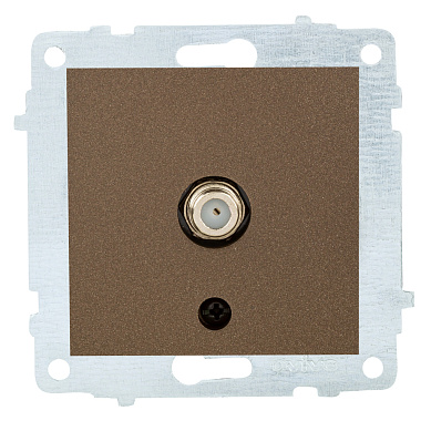 Розетка 1 СП спутник (F-коннектор) механизм Ovivo мокко