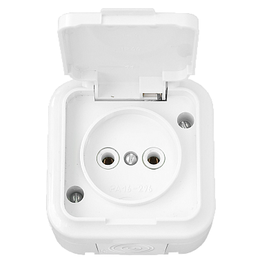 Розетка 1 ОП IP54 16А с крышкой Bylectrica Пралеска Аква белый