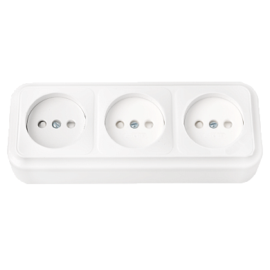 Розетка 3 ОП 16А с з/шт Bylectrica Пралеска белый