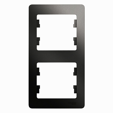 Рамка 2-постовая вертикальная SE Glossa антрацит