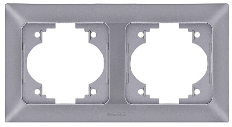 Рамка 2-постовая гориз. Ne-ad Aras серебро