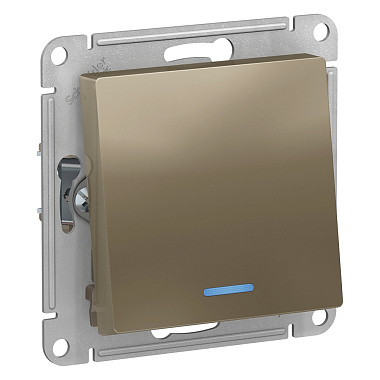 Переключатель 1 СП 10АХ с подсв. сх.6а механизм SE AtlasDesign шампань