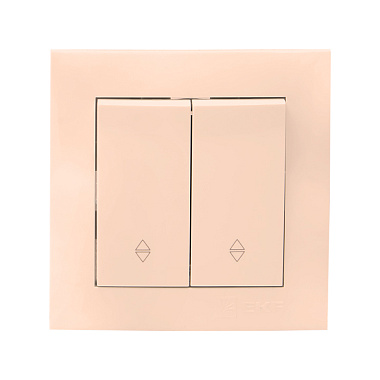 Выключатель 2 СП 10А проходной EKF Валенсия кремовый