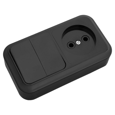 Блок ОП (2кл. + 1роз.) IP20 Bylectrica Пралеска черный