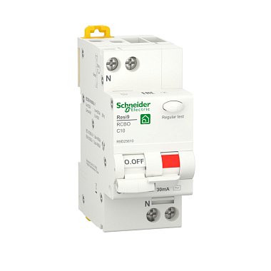Диф. автомат 1P+N 10А  30мА тип АC х-ка C 6кА Schneider Electric RESI9