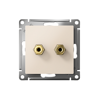 Розетка 1 СП аудио двойная механизм SE AtlasDesign бежевый