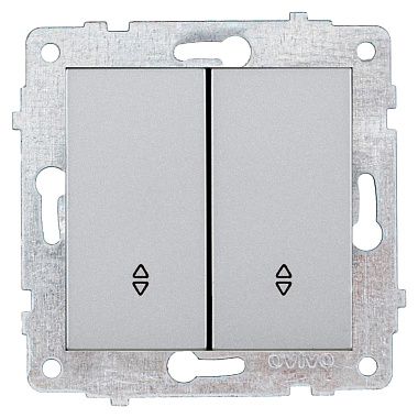 Выключатель 2 СП 10А проходной механизм Ovivo серебро