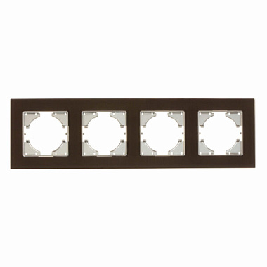 Рамка 4-постовая Gusi Electric Ugra стекло, цвет коричневый