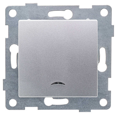 Выключатель 1 СП 10А с подсв. механизм Gusi Electric Ugra серебро