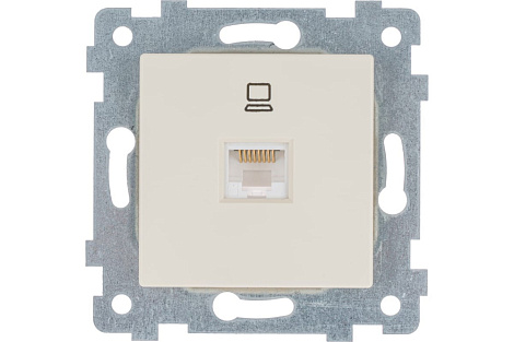 Розетка 1 СП комп. RJ45 механизм Кунцево-Электро Аксиома слоновая кость