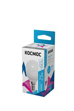 Лампа светодиодная Е14  7,5Вт 4500К 220В шарик GL45 Космос