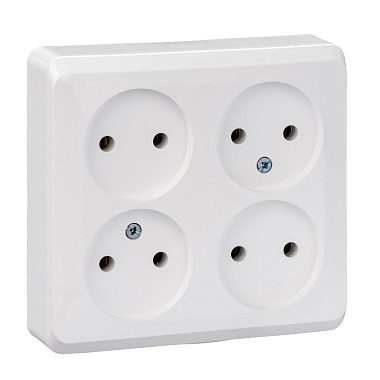 Розетка 4 ОП 16А SE Этюд белый