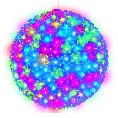 Фигура светодиодная «Шар с цветами сакуры» с контроллером 300 светод. диаметр 27 см цвет свечения-голубой IP20 TM Uniel