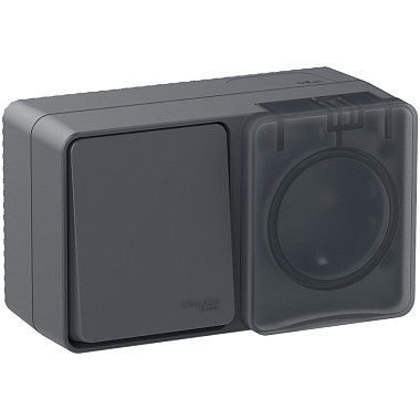 Блок ОП (1кл. + 1роз.с з/к з/шт) IP54 SE AtlasDesign Profi54 антрацит