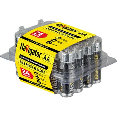 Элемент питания (AA) щелочной LR6 Alkaline 1,5V (24шт в боксе) Navigator 94 786
