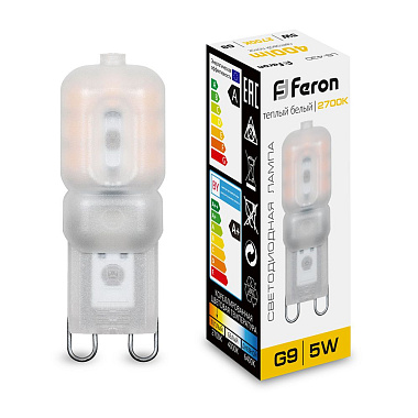 Лампа светодиодная G9 5Вт 2700К 230В капсула LB-430 Feron