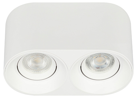 Светильник настенно-потолочный спот ЭРА OL25-2 WH MR16/GU5.3, белый, поворотный Б0054384